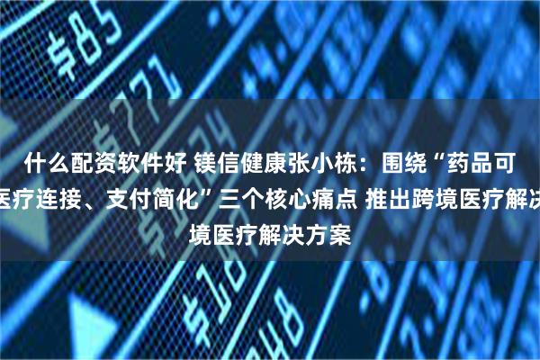 什么配资软件好 镁信健康张小栋：围绕“药品可及、医疗连接、支付简化”三个核心痛点 推出跨境医疗解决方案