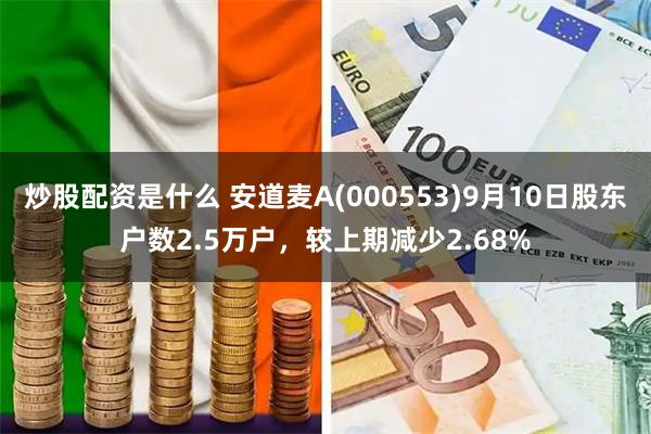 炒股配资是什么 安道麦A(000553)9月10日股东户数2.5万户，较上期减少2.68%