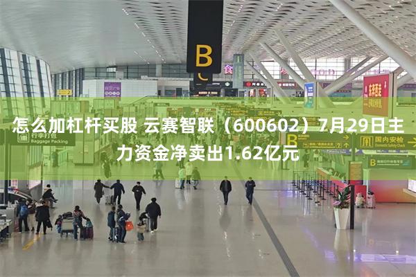 怎么加杠杆买股 云赛智联（600602）7月29日主力资金净卖出1.62亿元