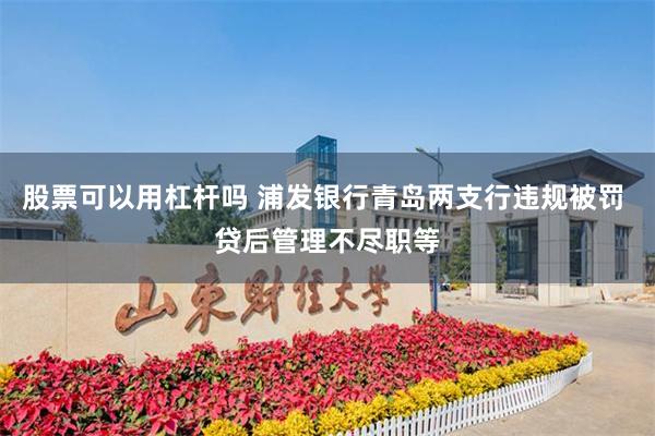 股票可以用杠杆吗 浦发银行青岛两支行违规被罚 贷后管理不尽职等