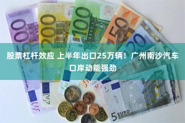 股票杠杆效应 上半年出口25万辆！广州南沙汽车口岸动能强劲
