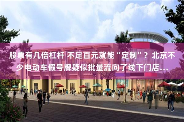 股票有几倍杠杆 不足百元就能“定制”？北京不少电动车假号牌疑似批量流向了线下门店…
