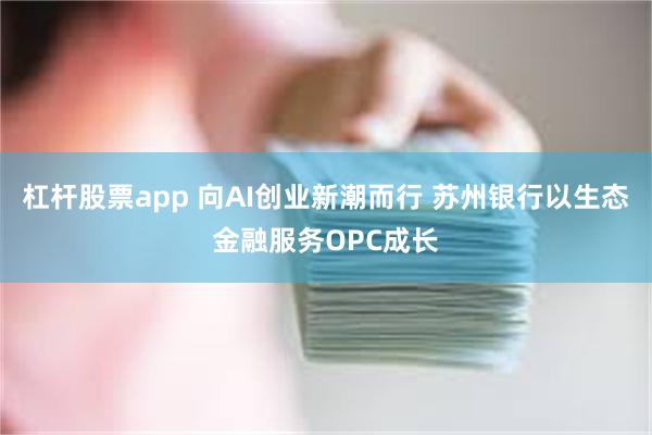 杠杆股票app 向AI创业新潮而行 苏州银行以生态金融服务OPC成长