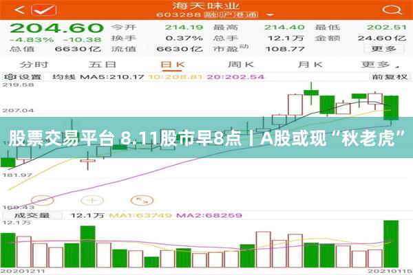 股票交易平台 8.11股市早8点丨A股或现“秋老虎”