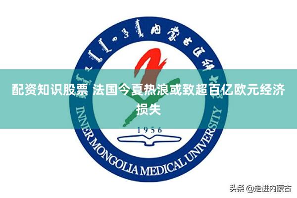 配资知识股票 法国今夏热浪或致超百亿欧元经济损失