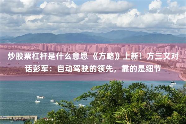 炒股票杠杆是什么意思 《方略》上新！方三文对话彭军：自动驾驶的领先，靠的是细节