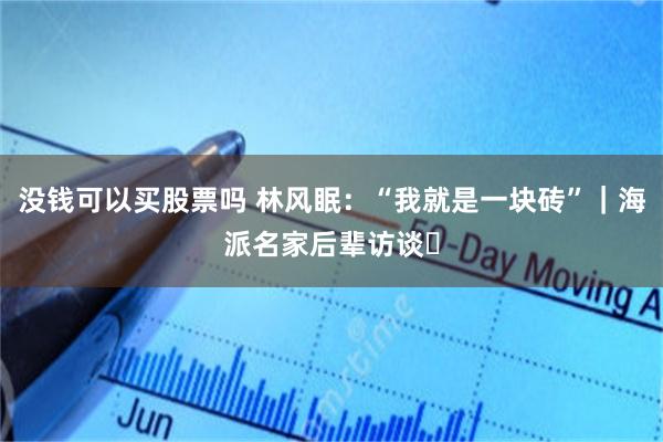 没钱可以买股票吗 林风眠：“我就是一块砖”｜海派名家后辈访谈⑪