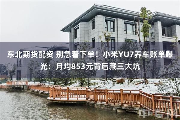 东北期货配资 别急着下单！小米YU7养车账单曝光：月均853元背后藏三大坑