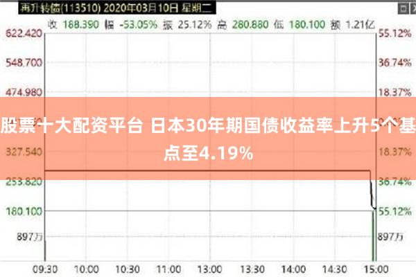 股票十大配资平台 日本30年期国债收益率上升5个基点至4.19%