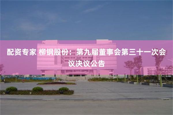配资专家 柳钢股份：第九届董事会第三十一次会议决议公告